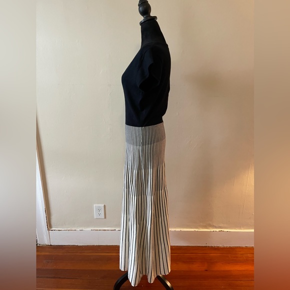 Wendy Williams Black/Cream Striped Combo Dress, V neck, size med, like new - Picture 5 of 8